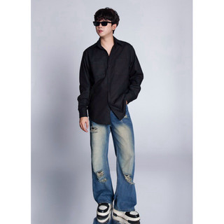 Sơ mi OAO vải Linen dày, vải thô đứng form