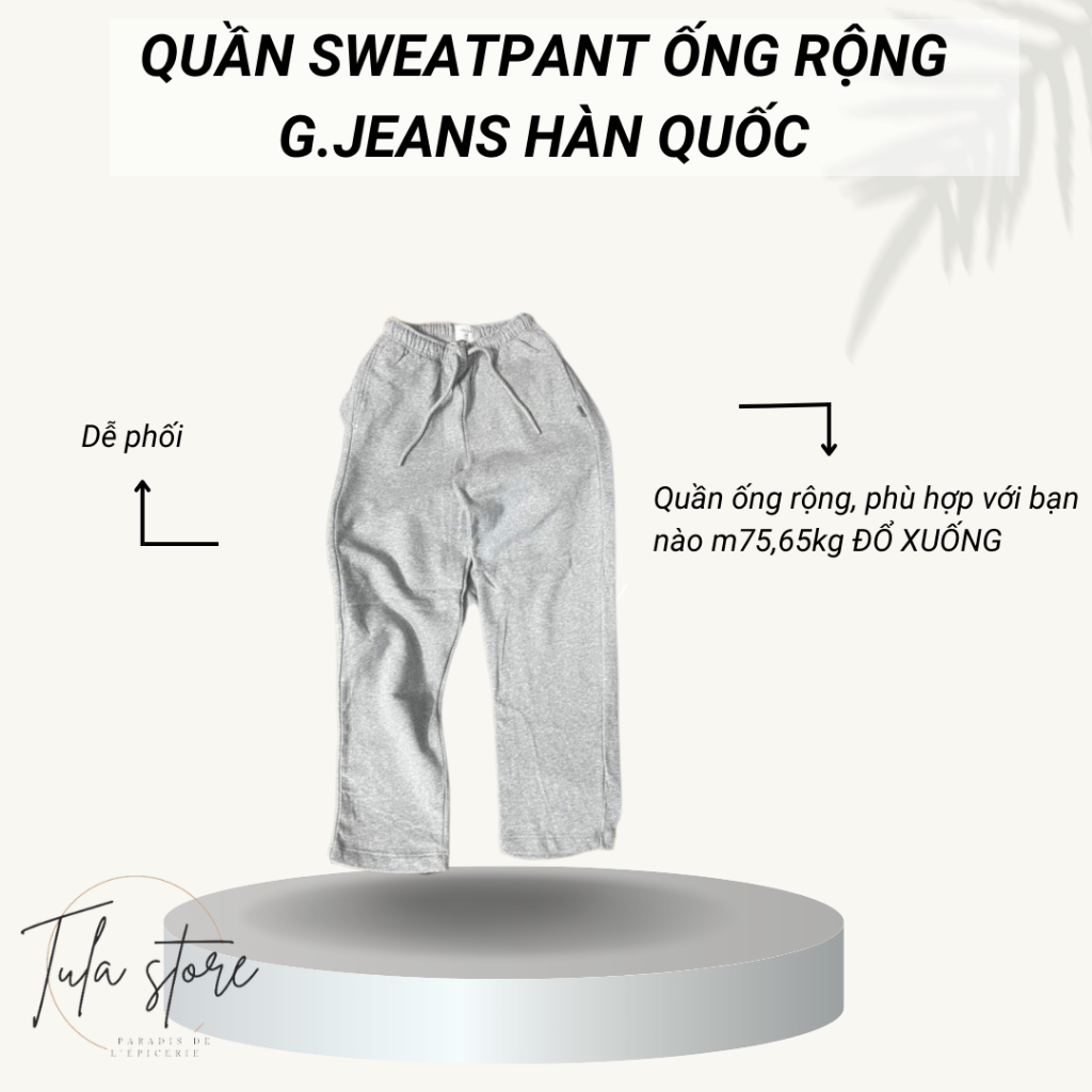Quần sweatpant ống rộng Geejay Hàn Quốc