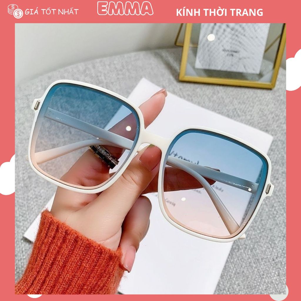 Kính Mát Thời Trang Gọng Vuông Chống Ánh Sáng Xanh - Emma Store - Chuyên Kính Du Lịch, Make Up, Self
