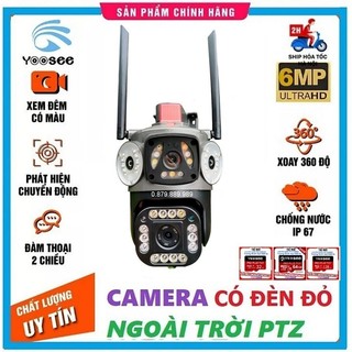 Camera Yoosee 3 mắt ngoài trời Ptz 39led 10.0Mpx room 12x, góc rộng, chịu mưa nắng, có màu ban đêm