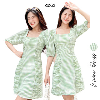 Đầm nani - đầm tay lửng cổ vuông