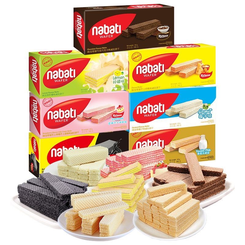 10 Bánh Kem Xốp Nabati, Bánh Nabati Sữa Chua Phúc Bồn Tử / Nabati Phô Mai / Nabati Socola Đủ Vị