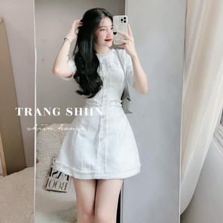 Đầm lenin nút ngọc tiểu thư siêu xinh