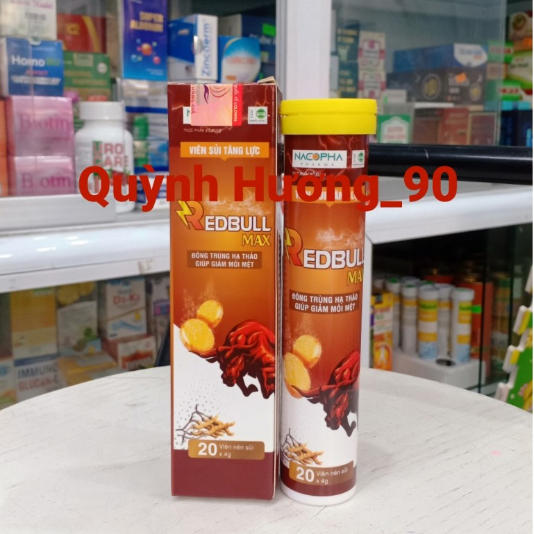 Viên sủi tăng lực REDBULL MAX vị bò húc tuýp 20 viên giúp giải khát,tăng cường sức khỏe