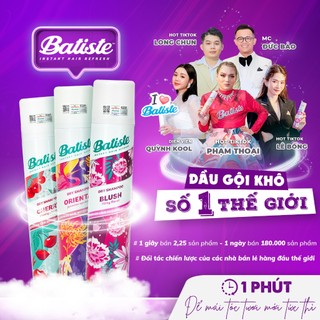 Dầu gội khô Batiste hỗ trợ làm sạch dầu, bụi bẩn, giúp tóc không bết Dry Shampoo – 200ml