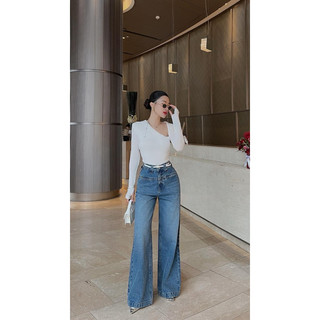 Quần jean suông túi ngang ccbb