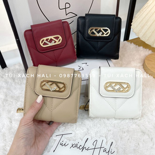 (Ảnh thật tự chụp - kèm hộp) Ví lyn dáng gập logo lấp lánh khoá hút nam châm fullbox siêu sang