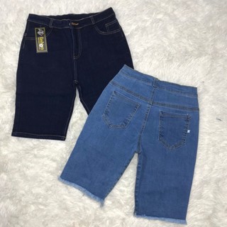 Quần sọt jean nữ ngố lửng ống ôm chất bò lưng cao hot 2024