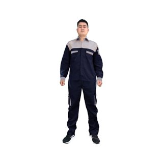  Quần áo lao động bộ nam Bộ quần áo bảo hộ lao động phối màu chất kaki 3.1 giá rẻ bền bỉ không bai xù 