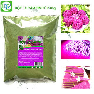 Bột Lá Cẩm Tím  Gói 500g Dùng Làm Bánh, Nấu Xôi