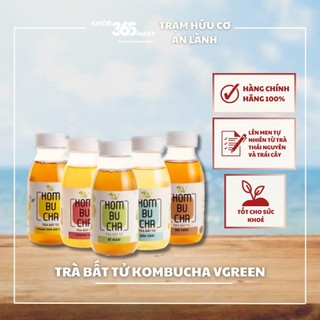 Kombucha vgreen hương chanh mật ong, chanh leo, bí đao, dừa, me 250ml