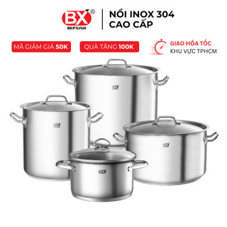 Nồi inox 304 cao cấp Bếp Xinh, nhiều size lựa chọn, dùng được cho mọi loại bếp, nồi luộc gà