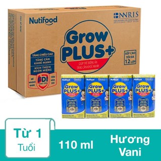 (Hỏa Tốc) Thùng Sữa Nutifood Grow Plus xanh pha sẵn 110ml - 48 hộp/12 lốc ( trên 1 tuổi )