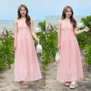 [SALE] (MS29) Đầm maxi bbd 2 dây hồng