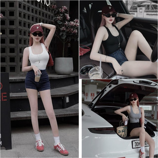 Áo ba lỗ mix quần jean mpb