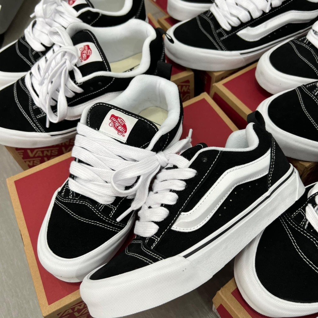 Giày Vans Knu SKool Black True White, Giày thể thao Vans đen nam nữ basic bản đẹp, đủ size 36-44 full box bill | BigBuy360 - bigbuy360.vn