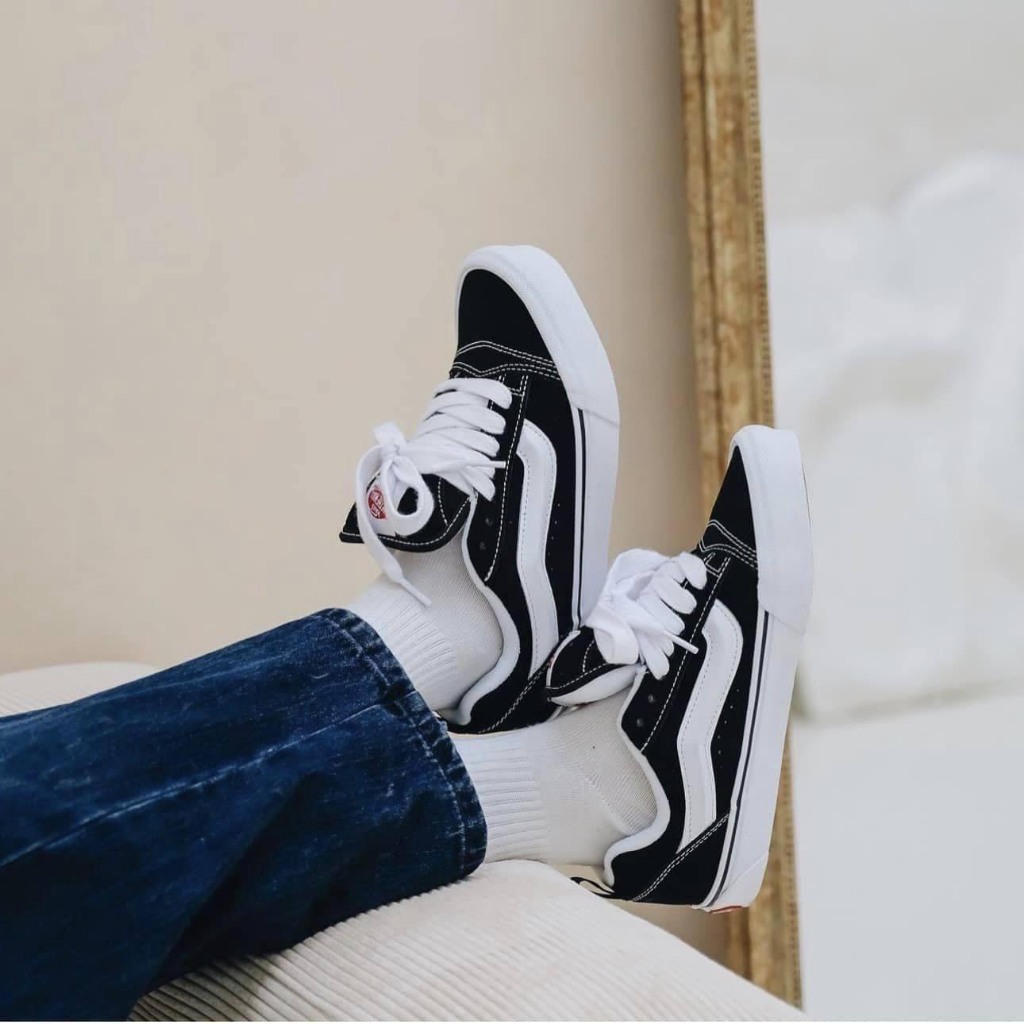 Giày Vans Knu SKool Black True White, Giày thể thao Vans đen nam nữ basic bản đẹp, đủ size 36-44 full box bill | BigBuy360 - bigbuy360.vn