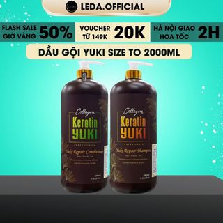 Dầu Gội Keratin YUKI phục hồi hư tổn cho da đầu dầu bết, ngăn gàu, dầu gội keratin ngăn rụng tóc YUKI 2000ML