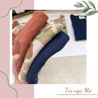 Set tổ ong dài tay kiểu dáng basic, hàng xuất dư cho bé size 9-12kg