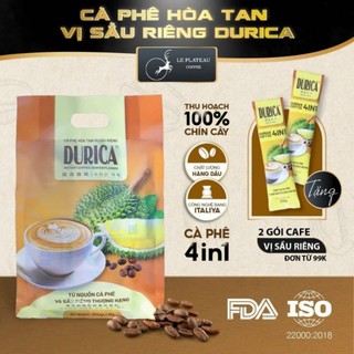 Cà phê hòa tan vị sầu riêng Durica dạng gói, sự kết hợp cà phê đạt tiêu chuẩn FDA với sầu riêng sấy lạnh tăng hoa