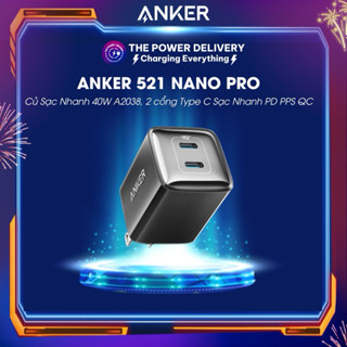 Củ Sạc Nhanh Anker 521 Nano Pro 40W A2038, 2 cổng Type C Sạc Nhanh PD PPS QC