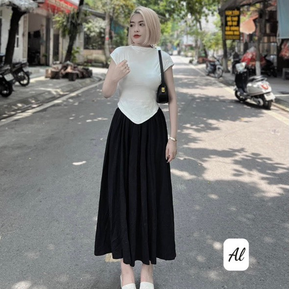 set áo rời tay ngắn chân váy đuôi cá chất thun dai cực đẹp