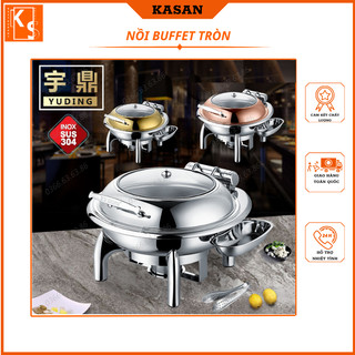 Nồi buffet. nồi hâm tròn 1 ngăn và 2 ngăn hãng YUDING, chất liệu inox 304 cao cấp, sang trọng. kích thước 48,x44x30,5cm.