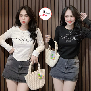 Áo Thun Ôm Body Nữ Tay Dài Đuôi Tôm Cách Điệu [Mã B21],Form 35~55kg Croptop Tôn Dáng Cotton Mềm Mịn [Vogue]