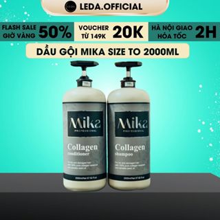  Dầu Gội collagen MIKA phục hồi hư tổn cho da đầu dầu bết ngăn gàu dầu gội collagen ngăn rụng tóc MIKA 2000ML 