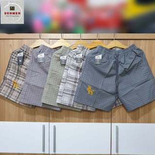 [HCM] Quần Đùi Nam Kaki Kẻ Sọc Caro Ngắn Vải Mỏng Mịn Trung Niên Mặc Nhà SUNMEN Size Từ 50kg - 85kg