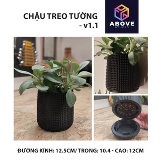 Chậu cây treo tường in 3D mẫu 002 có khay hứng nước
