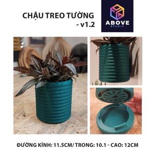 Chậu cây treo tường in 3D mẫu 003 có khay hứng nước