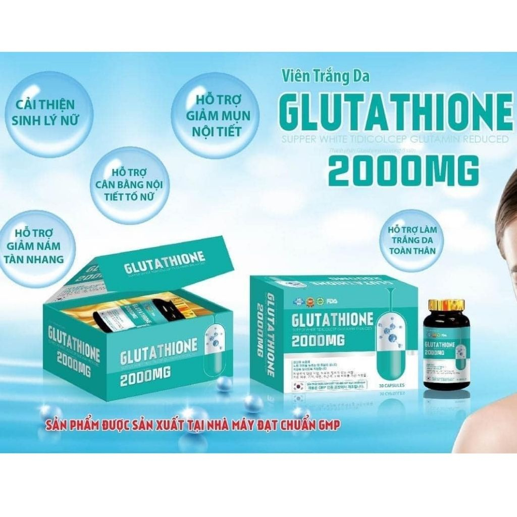 Viên uống trắng da glutathione 1000mg