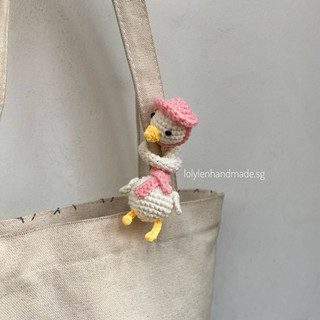 [Crochet-Ảnh thật] Móc khóa vịt cổ dài đan móc thủ công bằng len