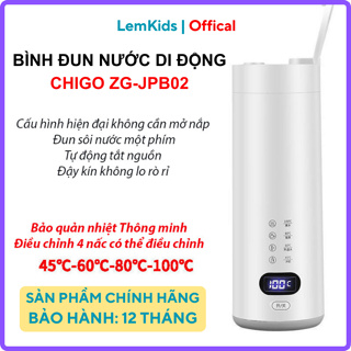 CHIGO CHÍNH HÃNG Bình Đun Nước Kiêm Giữ Nhiệt JPB02 Điều Chỉnh 4 Mức Nhiệt