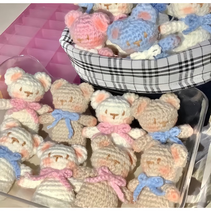 MÓC KHOÁ GẤU MINI BẰNG LEN (HandMade)