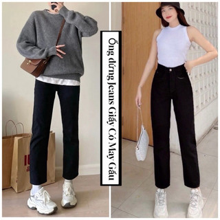 Quần Jeans Giấy Bigsize Ống Đứng MAY Gấu
