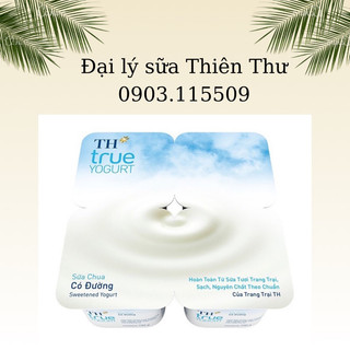 lốc 4 hũ sữa chua ăn TH truemilk có đường/ít đường/ko đường/nha đam
