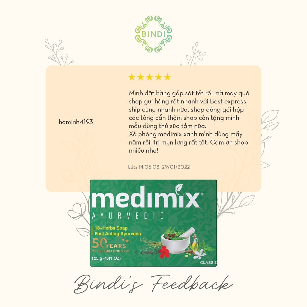 Xà Phòng Medimix 18 Loại Thảo dược Ayurveda Tác Động Nhanh 125g