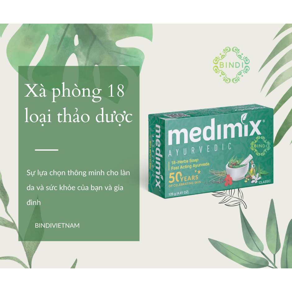 Xà Phòng Medimix 18 Loại Thảo dược Ayurveda Tác Động Nhanh 125g