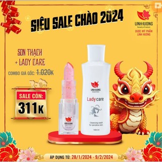 Gel phụ khoa Linh Hương tặng son thạch dưỡng môi khử thâm cấy hồng