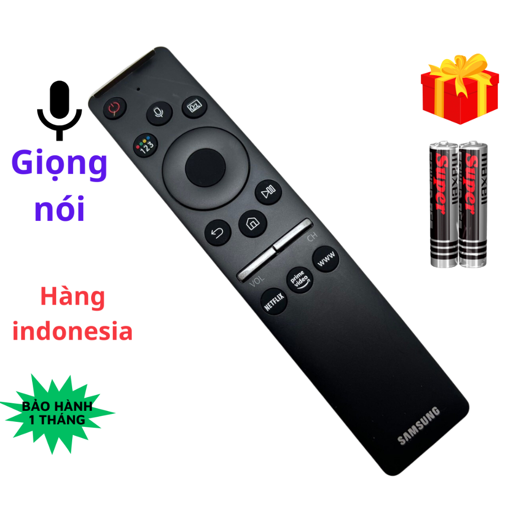 Remote điều khiển tivi Samsung Mã 29, giọng nói, hàng indonesia, điều khiển TV Samsung 4k - Tặng pin