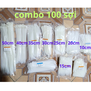 Dây rút nhựa, dây thít trắng dài 10cm 15cm 20cm 25cm 30cm
