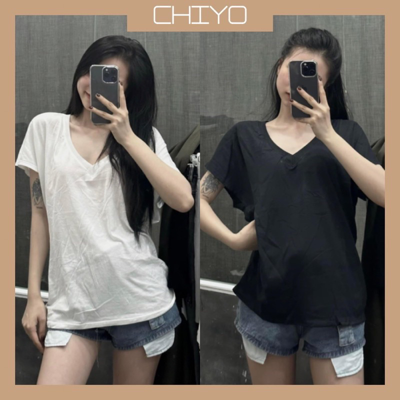 Áo thun body nữ cổ tim và cổ tròn