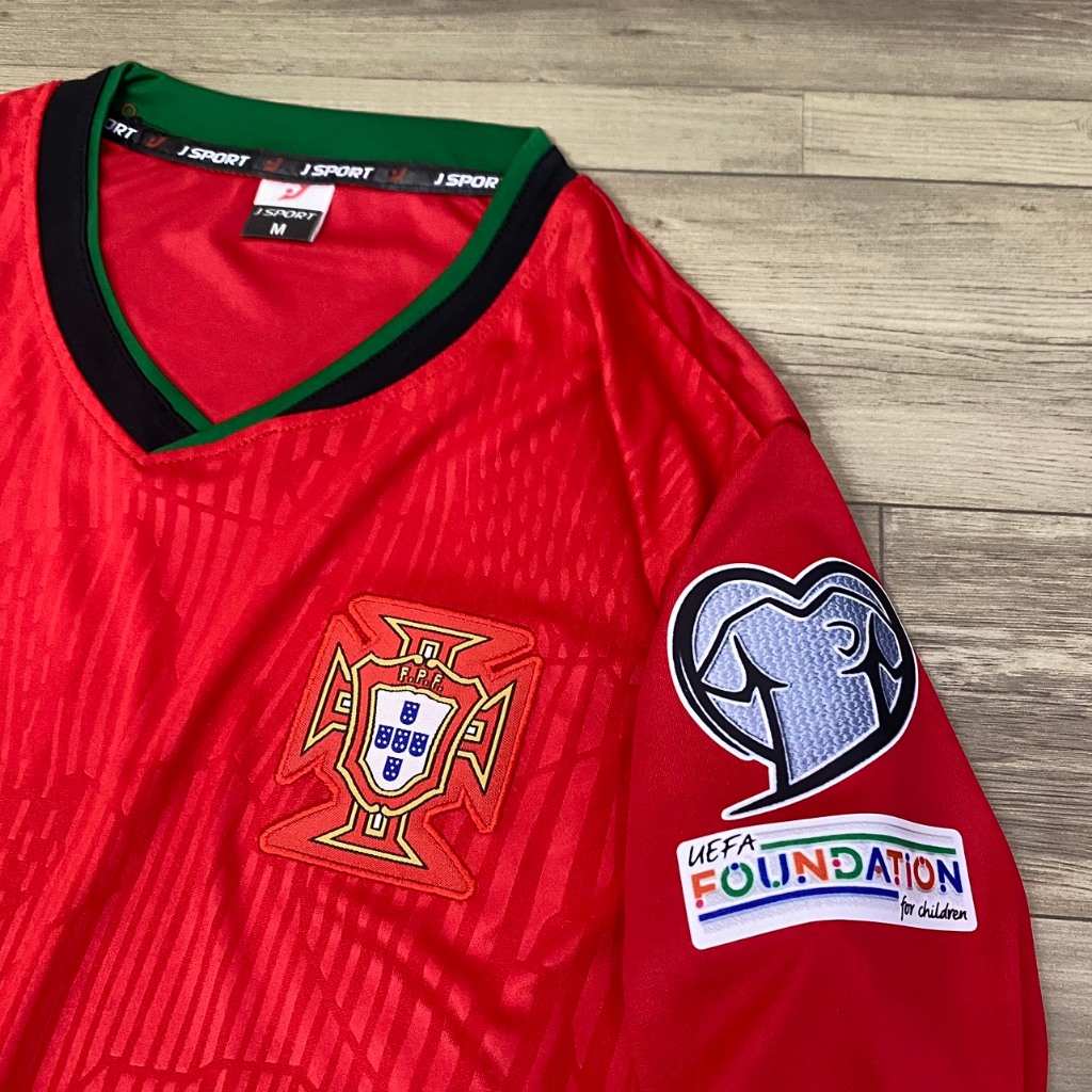 Bộ quần áo đá banh Tuyển Bồ Đào Nha đỏ sân nhà Tay dài FLG EURO24