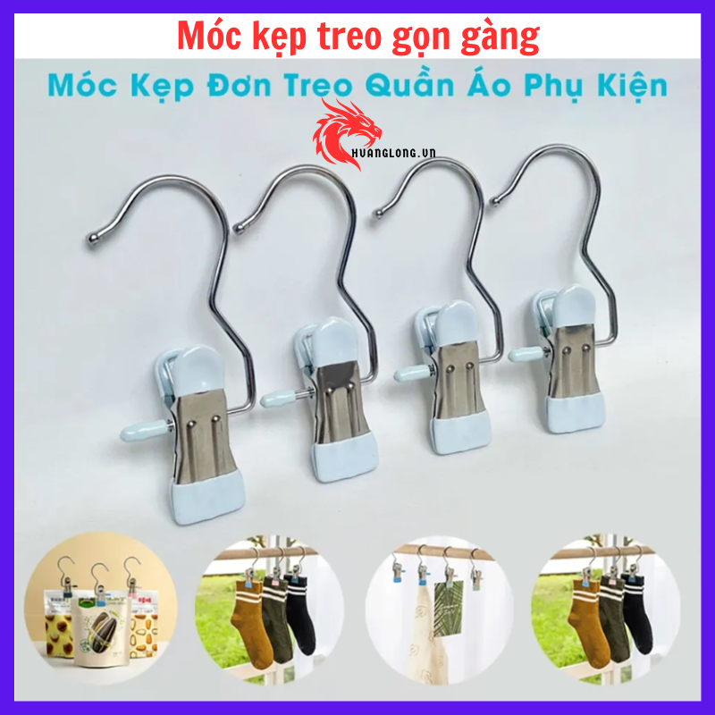10 Cái Móc Đơn Treo Quần Áo, Móc Đơn Kẹp Quần Áo, Móc Đơn Inox, Móc Đơn Treo Đồ, Móc Treo Quần Áo INOX