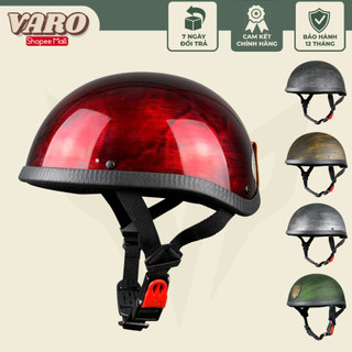 Mũ bảo hiểm nửa đầu VARO màu xước freesize - Bảo hành 12 tháng