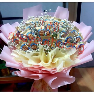 Bó hoa kẹo mút phối hoa bi (theo yêu cầu)