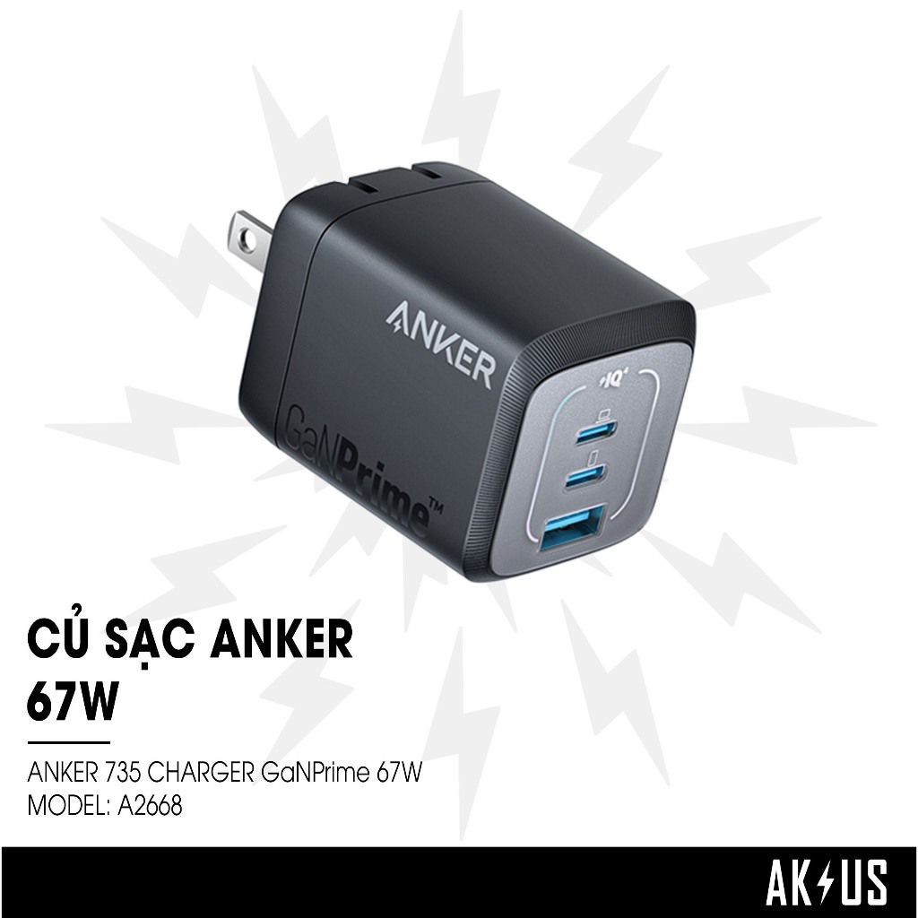 Củ Sạc Anker 735 Charger 67W GaNPrime - A2669