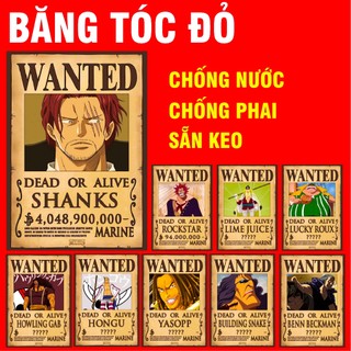 Lệnh truy nã băng hải tặc Tóc đỏ, Shanks, onepiece, sẵn keo, chống nước, chống phai màu